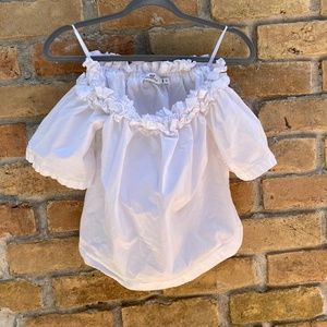 Vineyard Vines Womens Shirt Blouse Off Shoulder Dressy